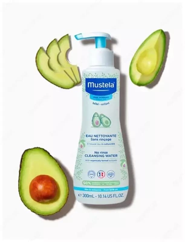 Очищающая вода-лосьон для новорожденных (без смывания) ”Mustela” Bebe (300 мл) Франция — 2
