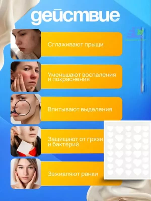 Прозрачные гидроколлоидные фигурные патчи от прыщей (36 шт) — 3