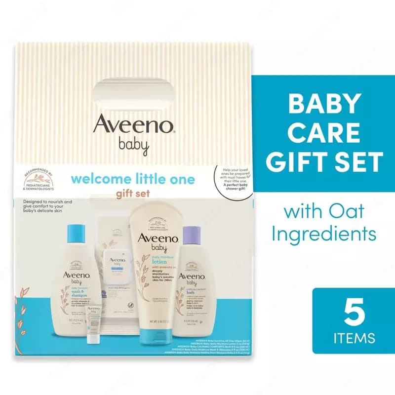 Подарочный набор ( по уходу за детской кожей) ”Aveeno Baby” Welcome Little One, питательный овес — 2