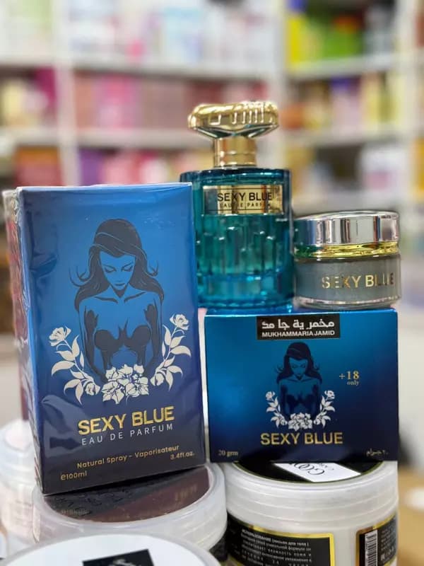 Духи и крем с феромонами ”SEXSY BLUE''+18, 100 мл/20 гр. (Дубаи) — 1