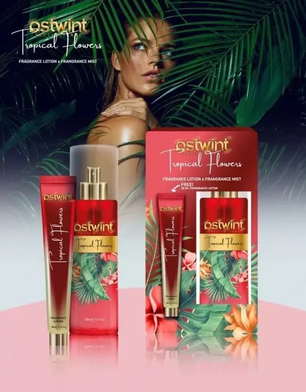 Парфюмерный набор Ostwint Professional Tropical Flowers мист и лосьон для тела — 2