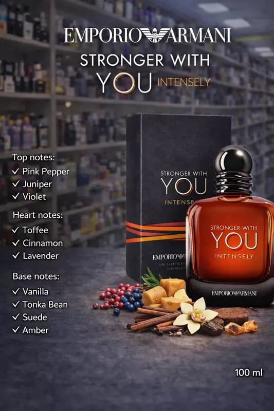 Парфюмерная вода для мужчин "Emporio Armani" Stronger With You Intensely, 100 мл — 3