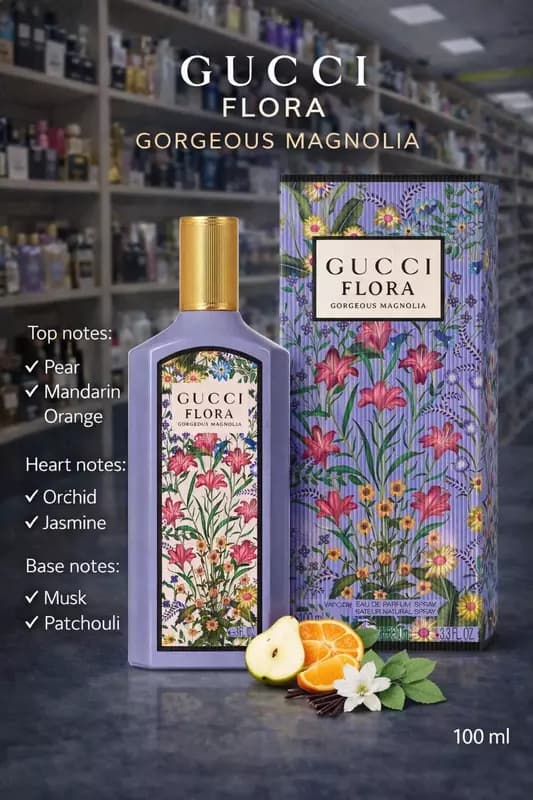 Парфюмерная вода для женщин "Gucci" Flora Gorgeous Magnolia, 100 мл — 3