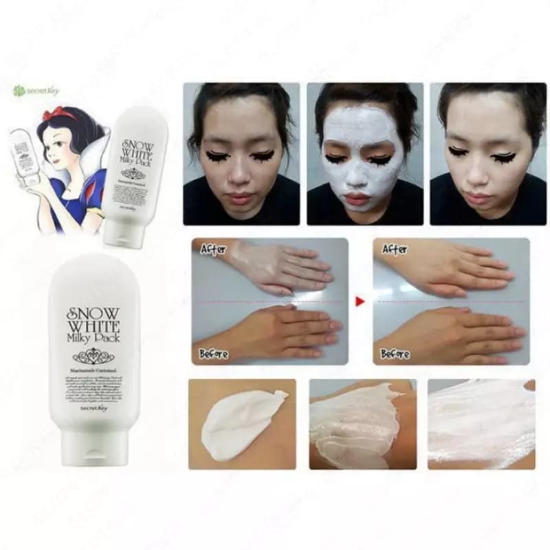 Отбеливающая маска для лица Secret Key Snow White Milky Pack — 2