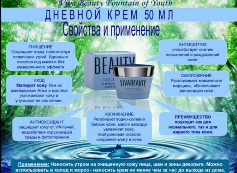 Дневной крем Источник молодости ВиваБьюти/Fountain of Youth Viva Beauty Vivasan, Швейцария — 4