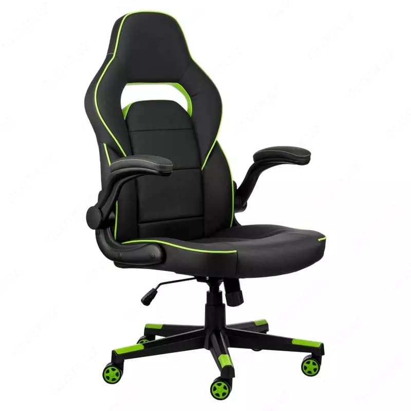 Игровое кресло 2E GAMING HEBI Black/Green — 2