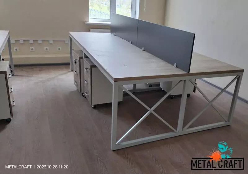 Комбинированный офисный стол (металл, дерево) "Metalcraft" Лофт (Ассортимент) — 1