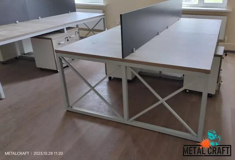 Комбинированный офисный стол (металл, дерево) "Metalcraft" Лофт (Ассортимент) — 2