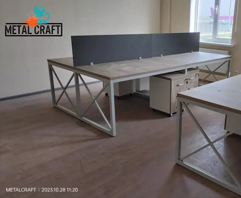 Комбинированный офисный стол (металл, дерево) "Metalcraft" Лофт (Ассортимент) — 4