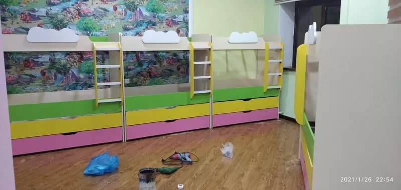 Детская дизайнерская кровать (4 яруса). Модель № 11 ”Цветное ассорти” — 3