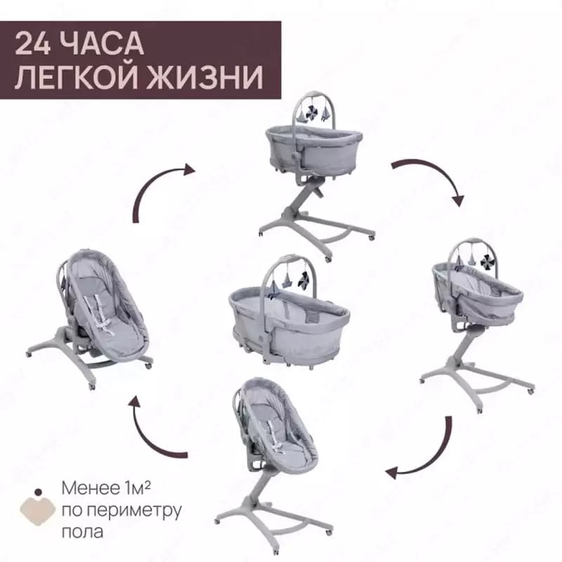 Колыбель трансформер для новорожденных CHICCO BABY HUG PRO 5 IN 1 EARL GREY — 3