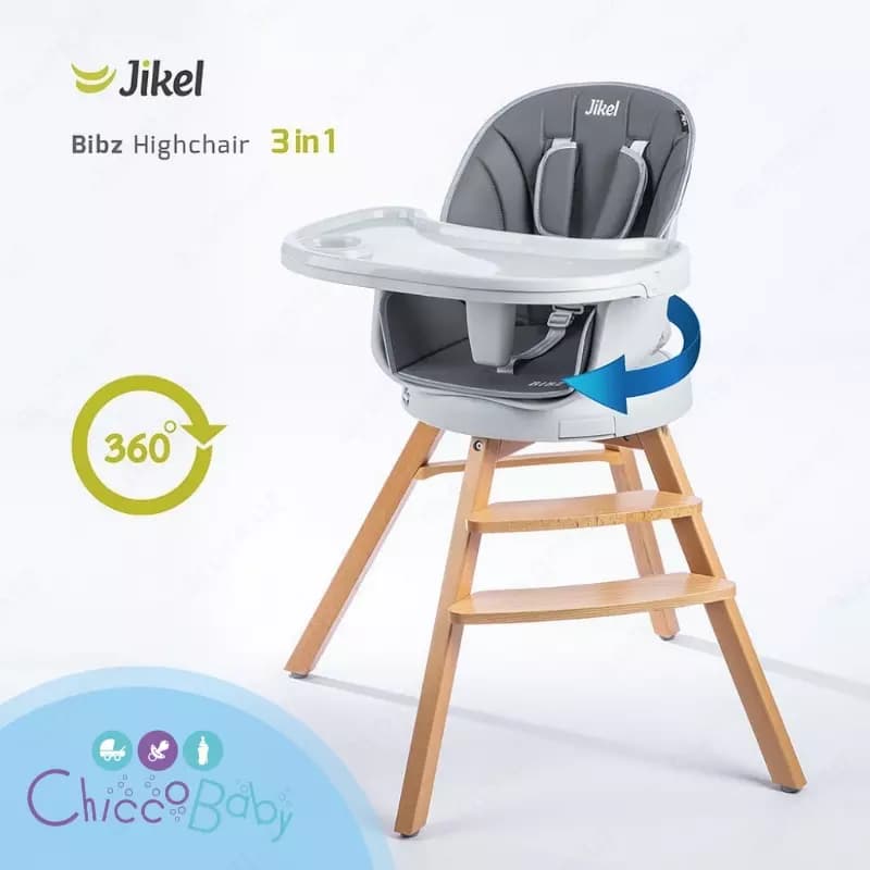 Стульчик для кормления Bibz от JIKEL 🇫🇷 (Франция) 360° трансформер 3 в 1 — 1