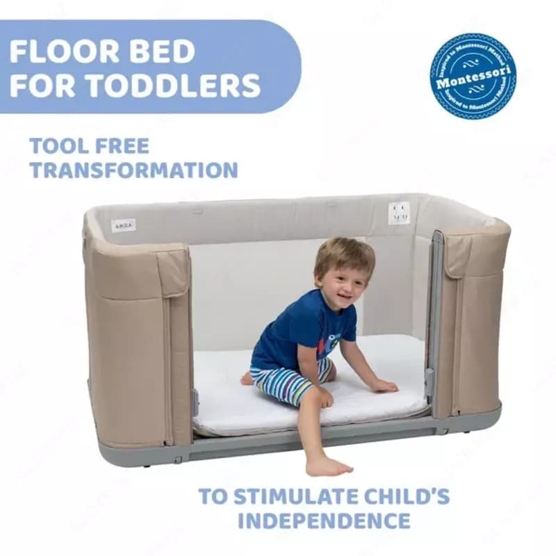 Детская кроватка CHICCO NEXT2ME FOREVER CO SLEEPING COT BEIGE — 3