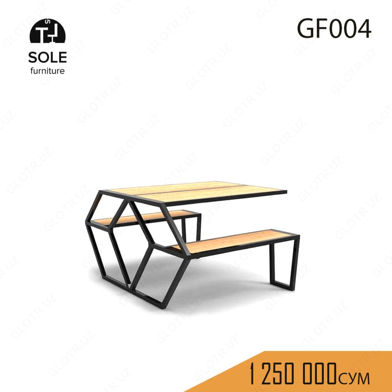 Стол - скамейка для сада модель "GF004" — 1