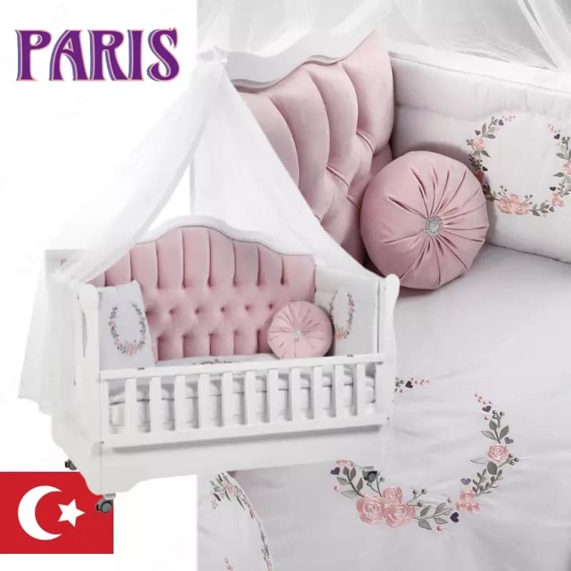 Роскошная кроватка Paris🇹🇷 с маятником от турецкого производителя Tahterevalli — 1