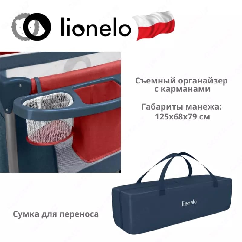 Манеж -кроватка 2 в 1 THOMI от Lionelo (Польша) — 4