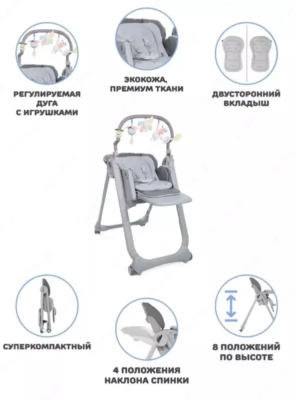 Стульчик для кормления Chicco Polly Magic Relax — 3