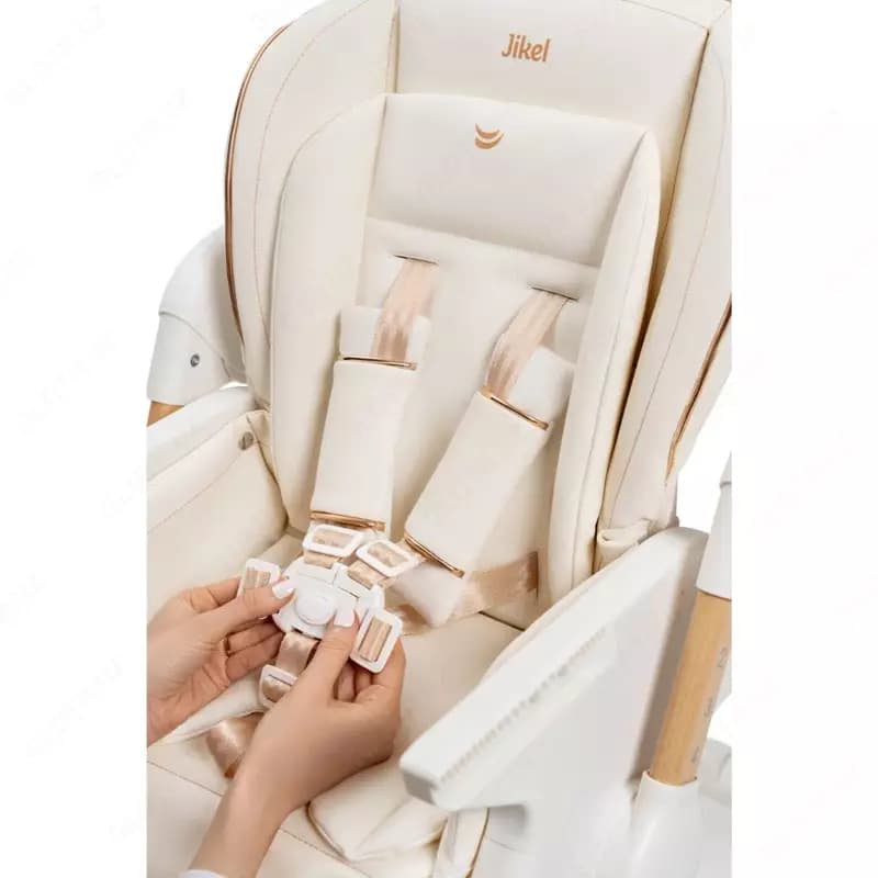 Детский стульчик для кормления ”Jikel” Nobel Highchair Creamy Beige, от 6 мес. до 3 лет (NEW) — 8