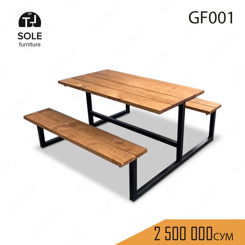 Стол - скамейка для сада модель "GF001" — 1
