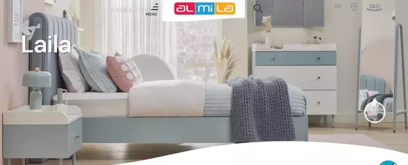 Подвесной настольный модуль Almila "Laila" 120 х 28.2 х 51.8 см (Турция) Голубой/Белый — 6