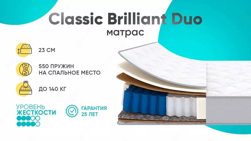 Матрас с разной жесткостью сторон Classic Brilliant Duo 160x200 — 1