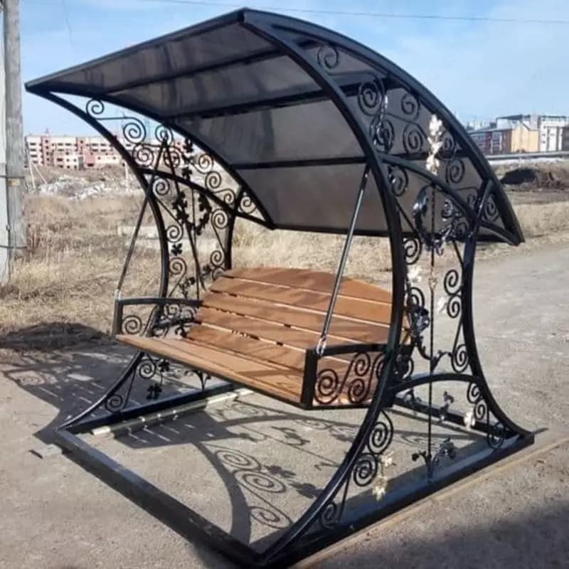 Кованные садовые скамейки-качели арт 02 — 1