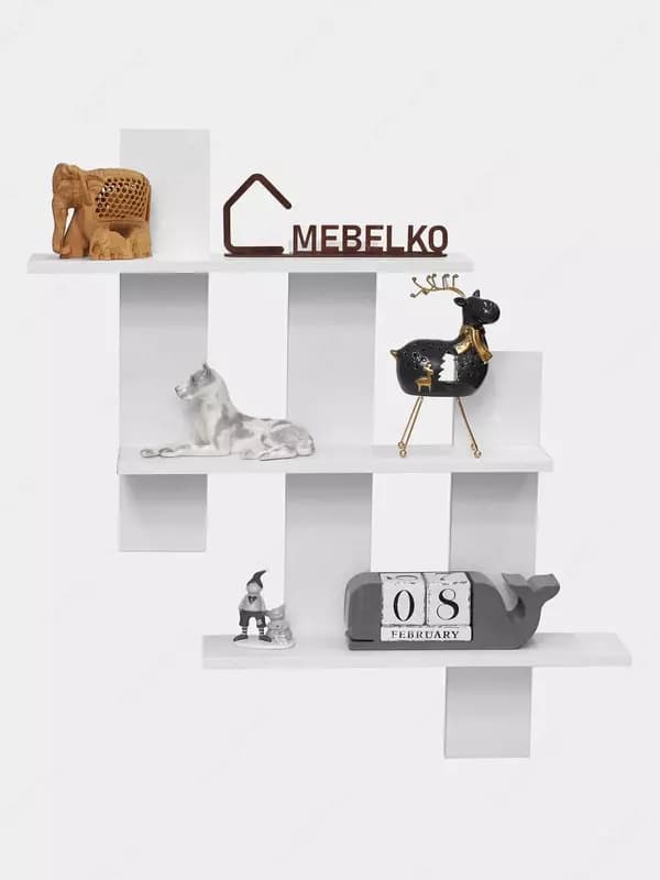Полка настенная навесная для книг и цветов, 840 * 840 * 140мм — 2