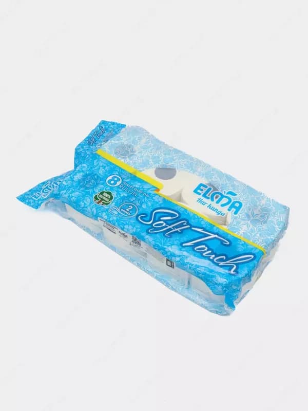 Туалетная бумага ”Elma” Soft touch (105), два слоя, уп.8 рул., белые (Код - 486) — 2