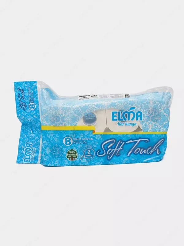 Туалетная бумага ”Elma” Soft touch (105), два слоя, уп.8 рул., белые (Код - 486) — 4