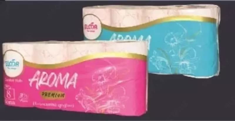 Туалетная бумага ”Elma” Аrоmа, 3-х слойная, белая, 100% (целлюлоза), 8 шт. — 2