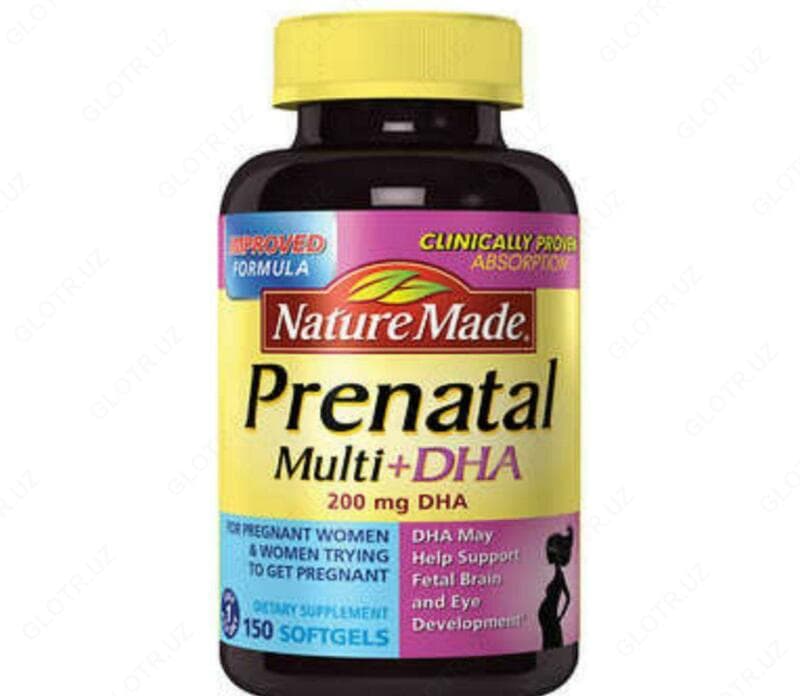 Витамины ”Nature Made, Prenatal Multi + DHA(ДГК)” — 2