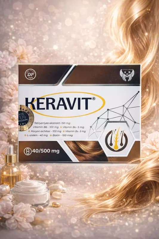 БАД KERAVIT 500 мг 40 капсул, капсулы для укрепления волос и предотвращения их выпадения — 1