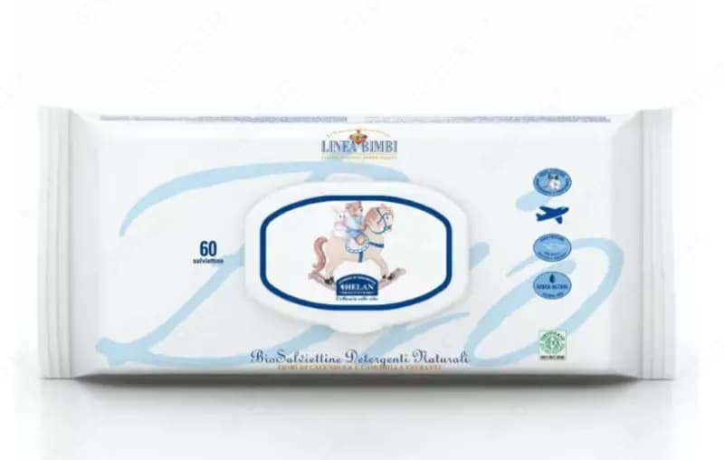 Детские органические влажные салфетки Helan Linea Bimbi 60 штук — 1