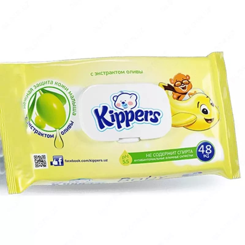 Детские влажные салфетки ”Kippers”- 48 шт — 2