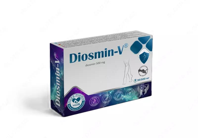 БАД Diosmin-V 500 мг 30 капсул, капсулы для улучшения кровообращения и повышения тонуса сосудов — 3