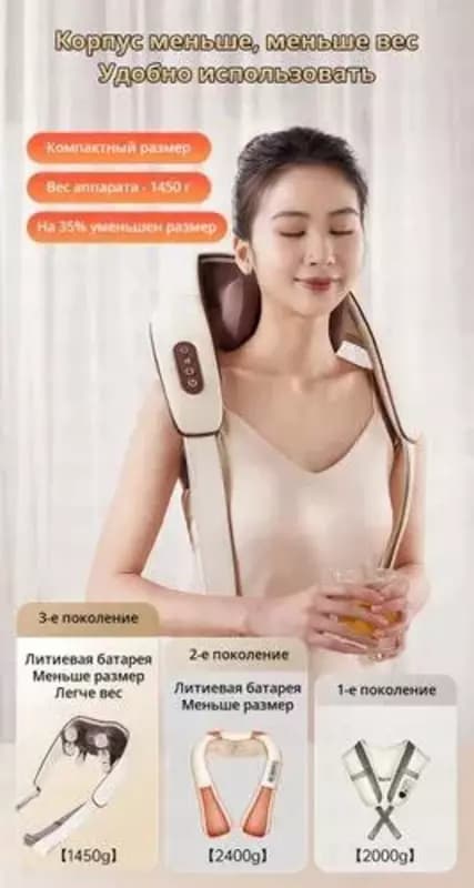 Многофункциональный массажер для плеч и шеи применяется для массажа не только шейно-плечевой области, и других области тела: спины, поясницы... — 2