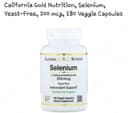 Витамины ”California Gold Nutrition, Селен, бездрожжевой”