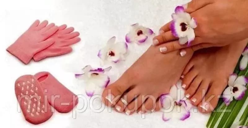 Гелевые силиконовые Spa Gel Gloves носочки и перчатки с экстрактом эфирных разных масел. — 4