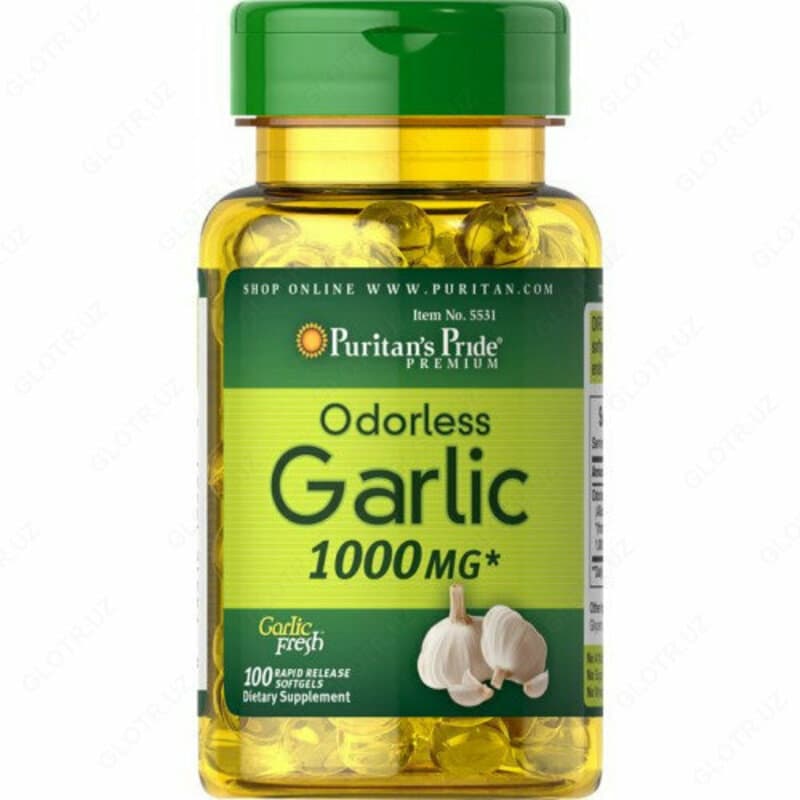 Чесночные капсулы Puritan's Pride Odorless Garlic — 1