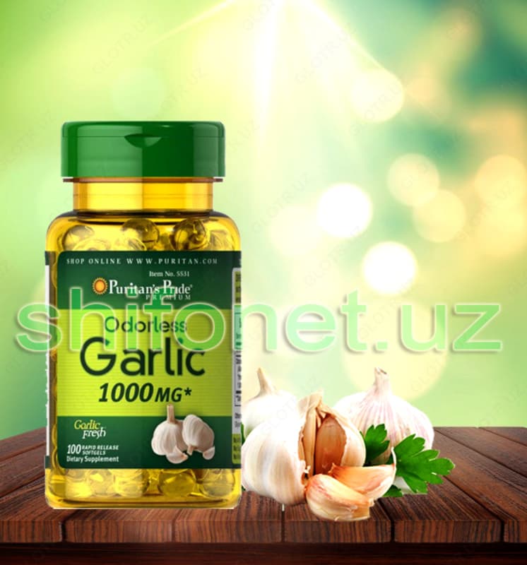 Чесночные капсулы Puritan's Pride Odorless Garlic — 2