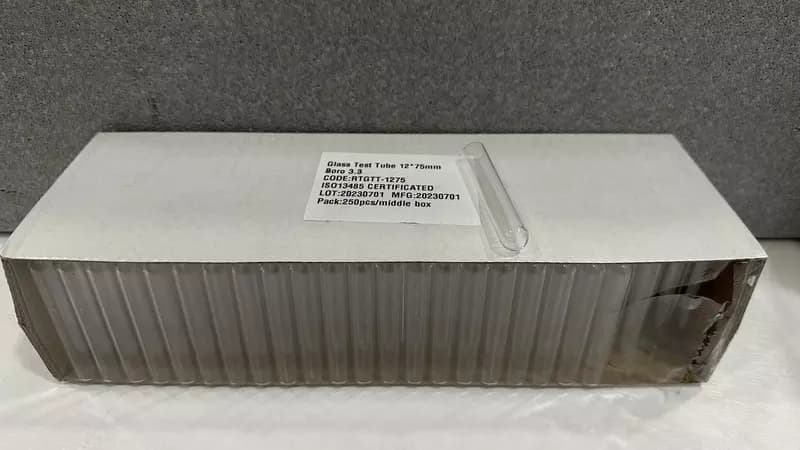 RTGTT-1275 Стеклянные пробирки 12*75 мм из стекла boro3.3. — 1