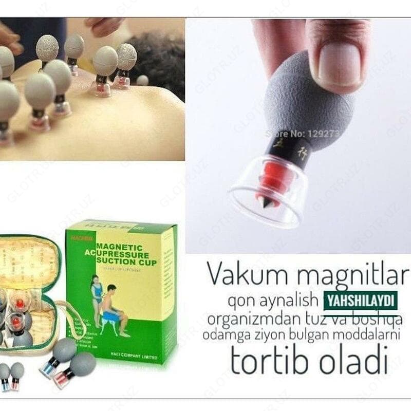 Банки-присоски акупунктурного действия - Magnetic Acupressure suction cup (12 шт) — 3