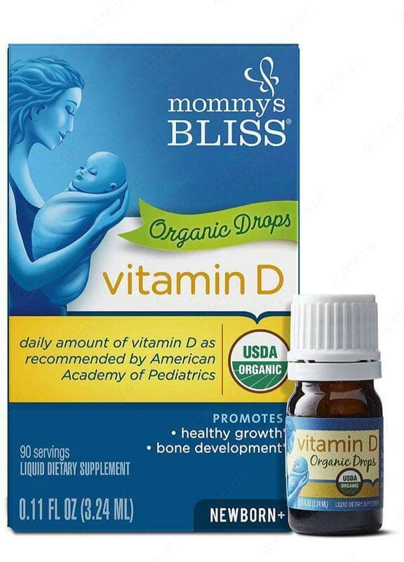 Капли ”Mommy's Bliss, Витамин D, органические капли, для новорожденных” — 1