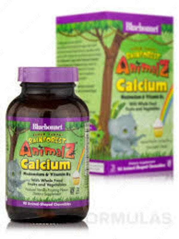 Витамины ”Bluebonnet Nutrition, Rainforest Animalz, кальций, магний и витамин D3 с натуральным ароматизатором со вкусом ванильной глазури” — 2