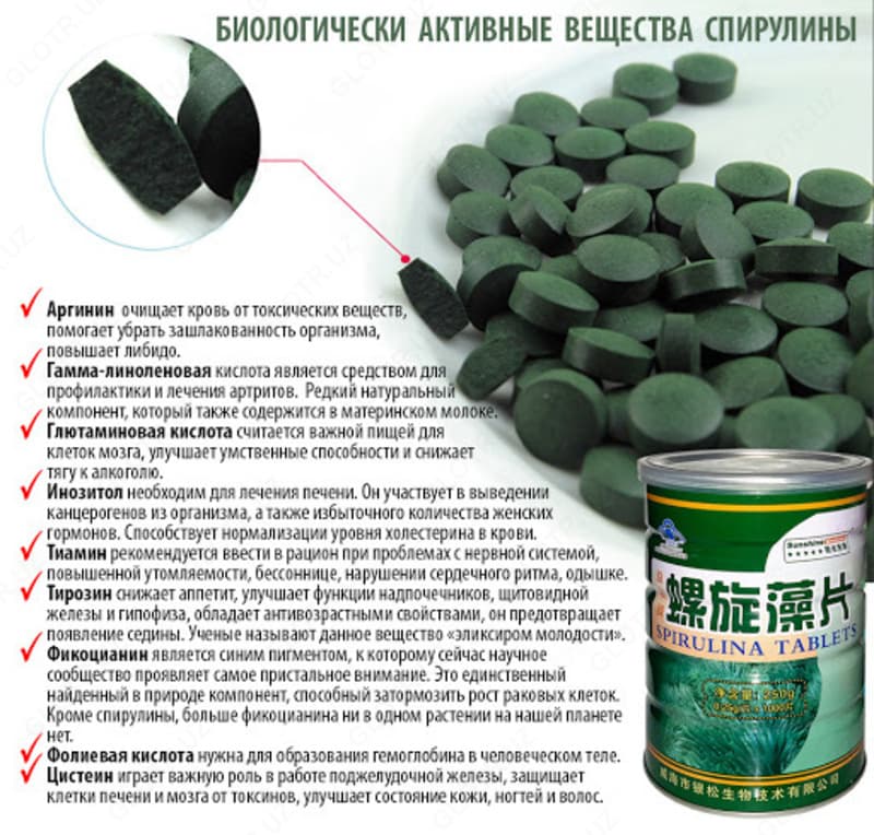 Спирулина в таблетках 1000 шт. 500 г. — 6