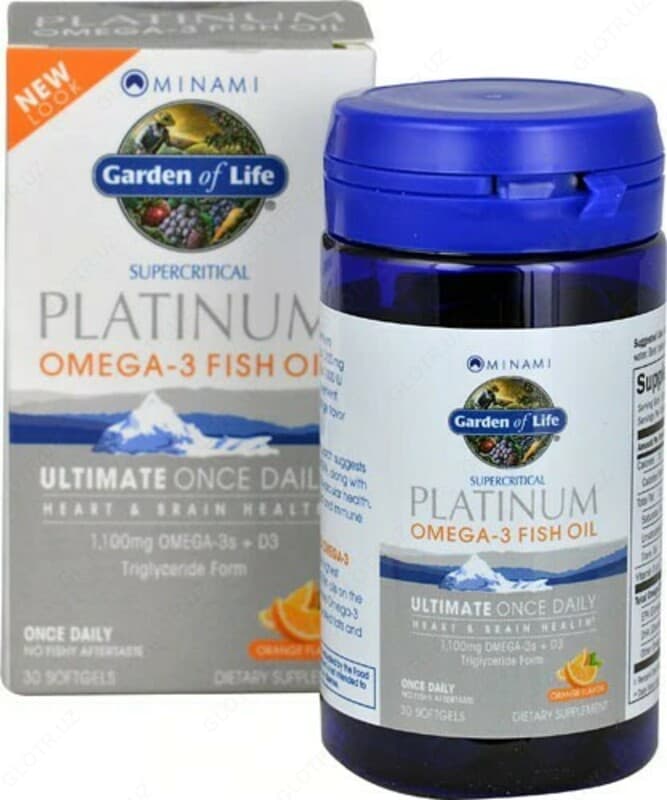 Витамины ”Minami Nutrition, Platinum, рыбий жир Омега-3 со вкусом апельсина” — 2