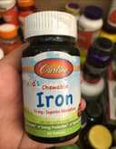 Витамины ”Carlson Labs, Детские жевательные таблетки с железом, натуральный клубничный ароматизатор”