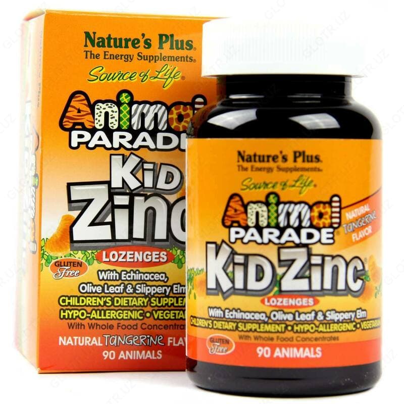 Витамины ”Nature's Plus, Source of Life, Animal Parade, пастилки Kid Zinc, вкус натурального мандарина” — 2