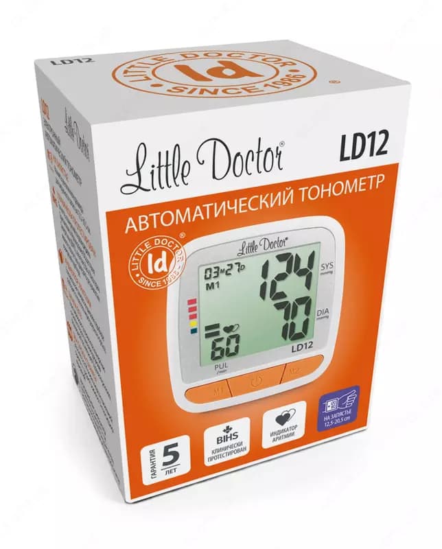Запястный тонометр (электронный) "Little Doctor" LD-12, 12,5 - 20,5 см, батарейки 2х1.5В (тип ААА) — 3