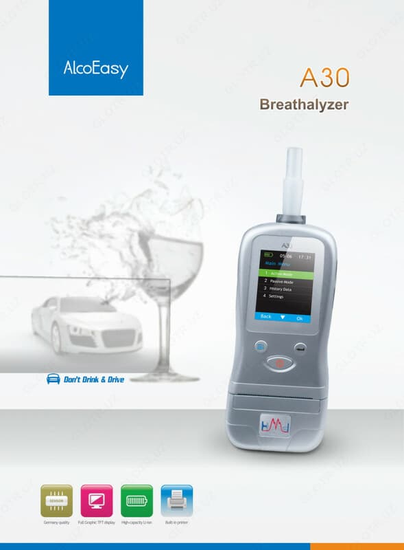 Анализатор алкоголя AlcoEasy A30 с возможностю печати (встроенным принтером) — 3